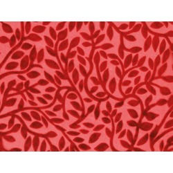 SPRING BLOSSOM FLOCK ON GEORGETTE RED-RED  