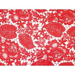 FLORAL ALL OVER CROCHET LACE RED  