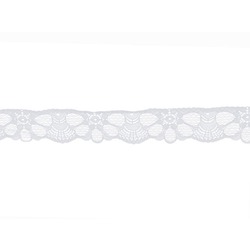 LUCKY STRETCH LACE BORDER WHITE  