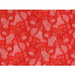 FLORAL CASCADE STRETCH LACE FLUO RED  
