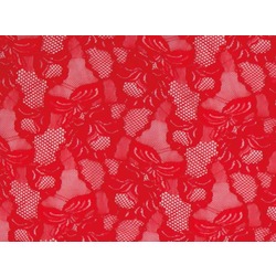 FLORAL CASCADE STRETCH LACE RED  